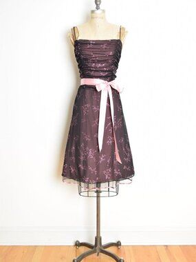 vintage Y2K party dress Taboo black pink glitter print fairy whimsigoth prom L